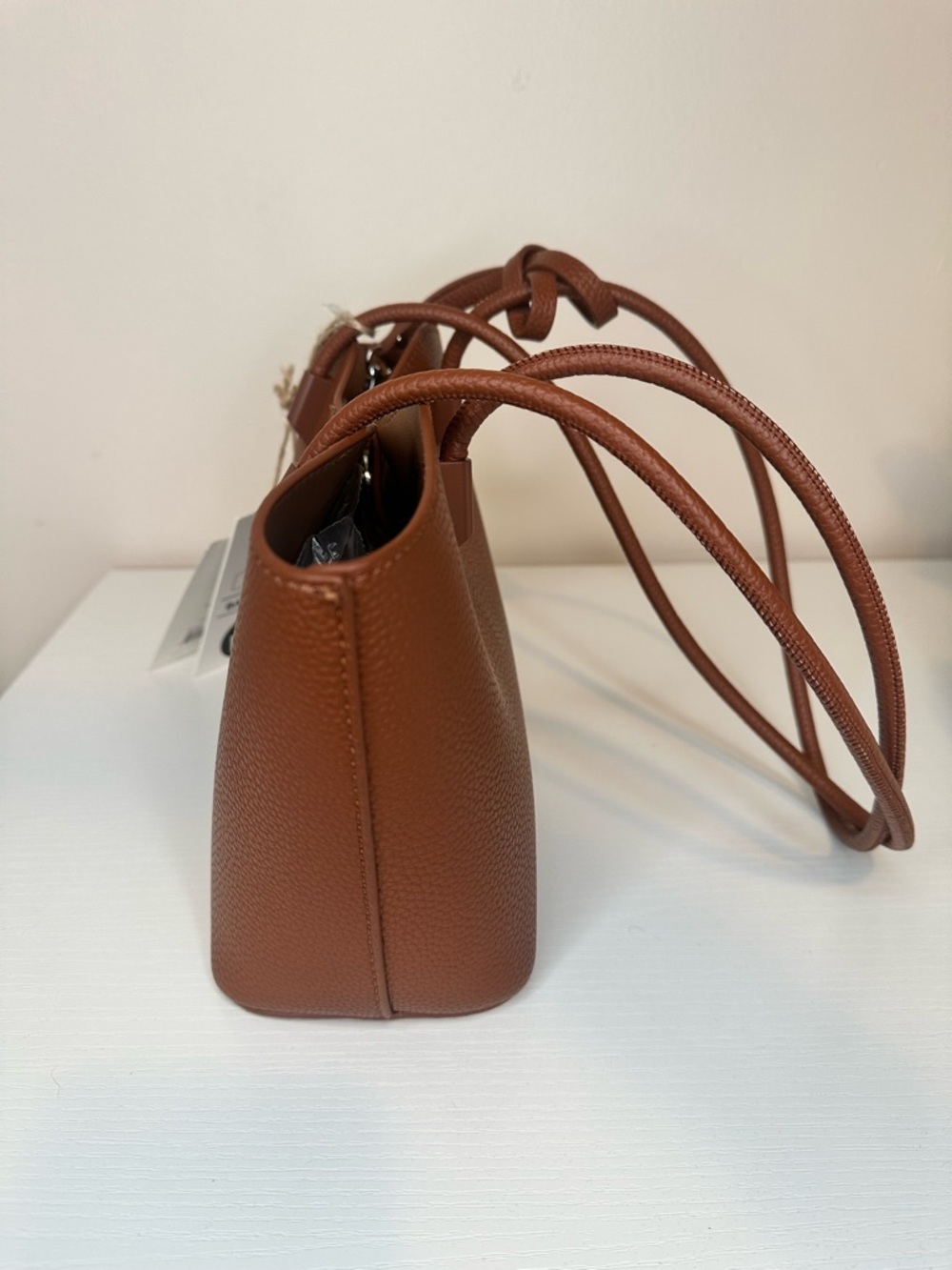 Antik Kraft Brown Faux Leather Tote Bag w/ Makeup Pouch NWT Minimal Chic - Picture 7 of 7